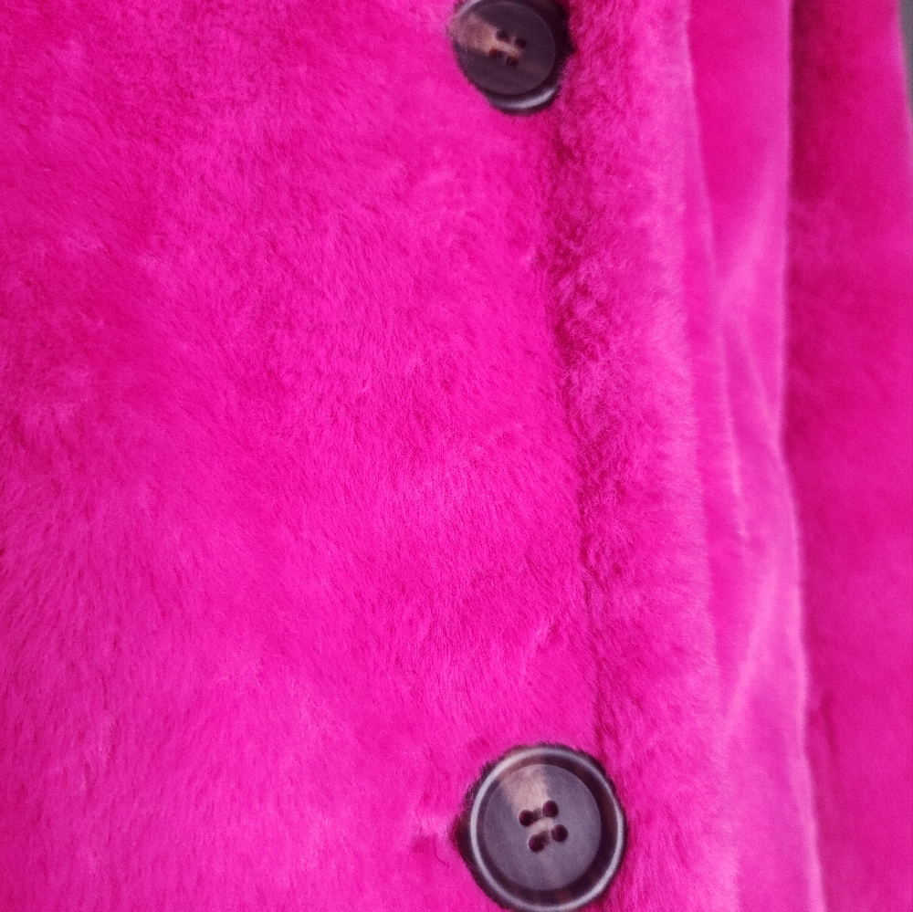 🟢SALE! AVEC LES FILLES,  HOT PINK FAUX FUR COAT - Picture 7 of 13
